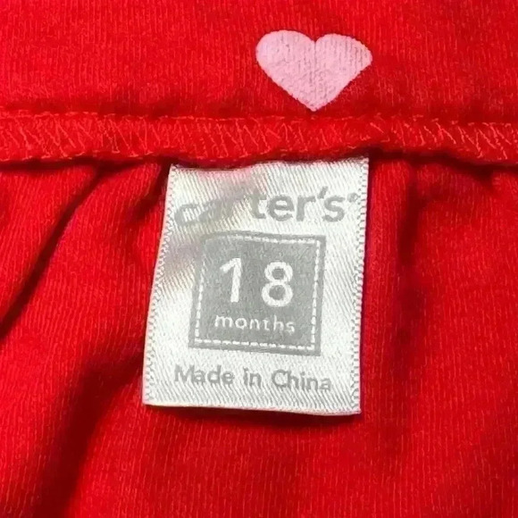 Carter’s - Red w Pink Hearts Overalls Dress- size 18 Months - Picture 5 of 5